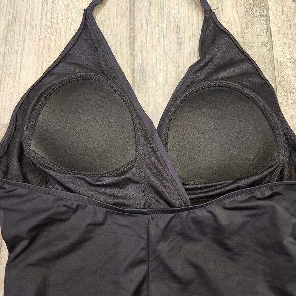 Magicsuit Swimsuit Womens Size 12 One-Piece Black Angelina Surplice Halter - Picture 8 of 13